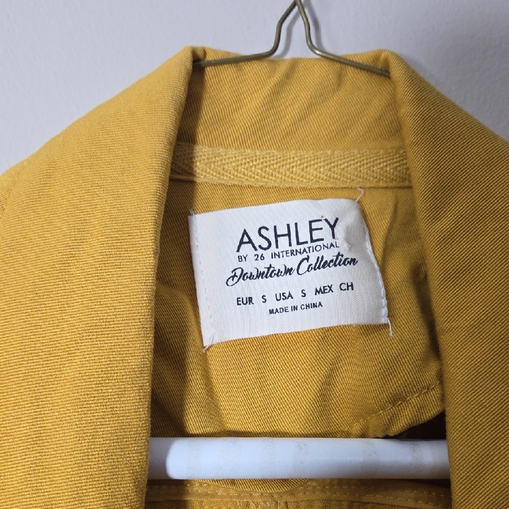 Ashley By 26 International Mustard Yellow Drawstring Utility Vest - Picture 2 of 4